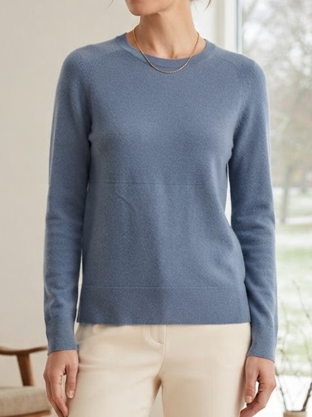 Women's Blue Cashmere Sweater